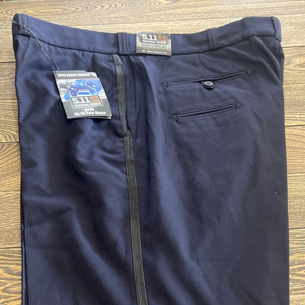 5.11 Tactical Series Pants NYPD Waist 46 Dark‎ Blue Inseam 35" Unhemmed Uniform